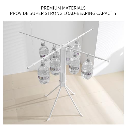 RFOUO Foldable Clothes Drying Rack with Aluminum 4 Rods 16 Clips - color: Aluminium