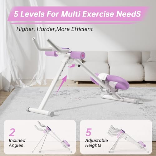 Abdominal Machine Ab Workout Equipment Adjustable for Home Gym Ab Machine Exercise Equipment bwith LCD Monitor