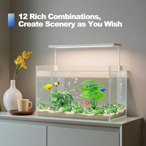12 Pcs Betta Fish Tank Decor，Silk Aquarium Plants Green Fish Tanks Decoration Plants, Aquarium Decorations Green Plants - size: 12 Pcs Silk Aquarium Plants（Style A）