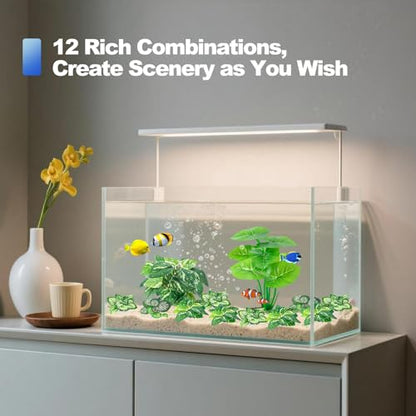 12 Pcs Betta Fish Tank Decor，Silk Aquarium Plants Green Fish Tanks Decoration Plants, Aquarium Decorations Green Plants - size: 12 Pcs Silk Aquarium Plants（Style A）