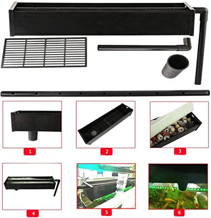 124Gal LED Aquarium Kit Upright Fish Tank Large Glass Fishbowl Glsaa Bar for Patios Living Office Room and Kitchen