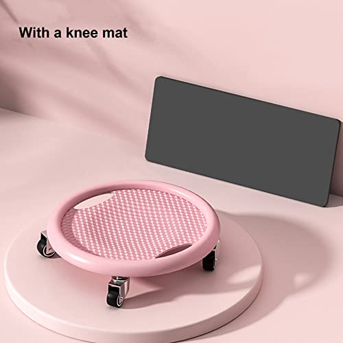 Wheel for Core Muscle Training, 4 Silent Smooth Rolling Ab Rollers with Knee Mat, Abs Training Disc for Men & Women, Home Gym Workout Fitness Equipment