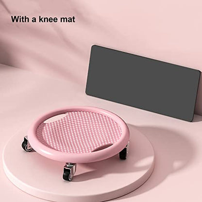 Wheel for Core Muscle Training, 4 Silent Smooth Rolling Ab Rollers with Knee Mat, Abs Training Disc for Men & Women, Home Gym Workout Fitness Equipment