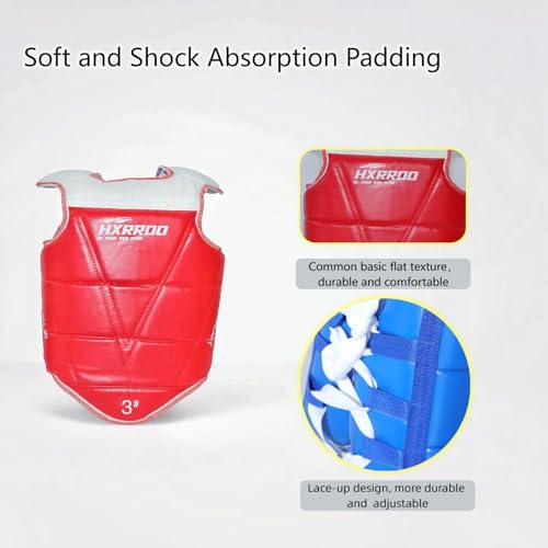 Taekwondo Sparring Gear Set, Head Gear Chest Guard Arm Shin Guard Groin Protective Gear Set for Children Teen Adult - color: red, size: 1#