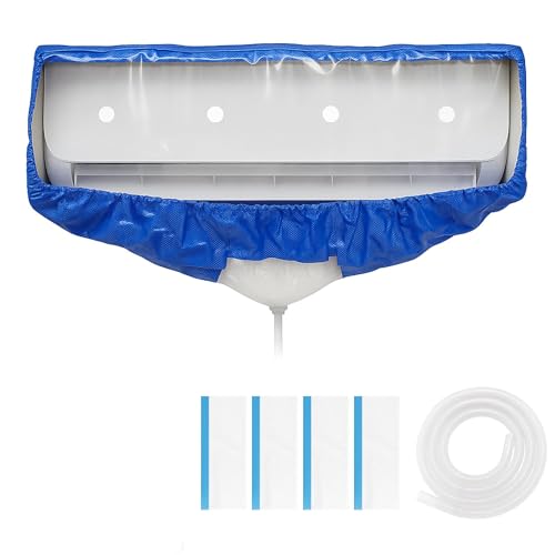 Leak Saver Mini Split Cleaning Bag | 360 Waterproof Design | Fits Systems 38in - 48in Long | Mini Split Cleaning Kit Includes Overspray Guards and Drain Hose - size: Large (For Systems 38in - 48in)