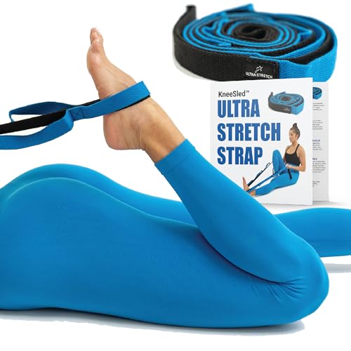 KneeSled Ultra Stretch Strap with 10 Loops, Physical Therapy Strap for Hamstring, Leg & Foot Stretching, Stretch Out Straps for PT, Yoga & Exercise Recovery