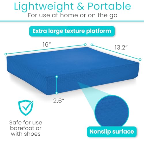 Vive Balance Pad - Foam Large Yoga Mat Trainer for Physical Therapy - color: Champion Blue