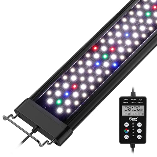 hygger Custom LED Aquarium Light, Daylight-Moonlight & 24/7 Mode, Adjustable Brightness 8 Colors Full Spectrum Fish Tank Light for 24-30 Inches Freshwater Planted Tank Auto On Off Sunrise & Sunset - size: For 24~30 In Tank