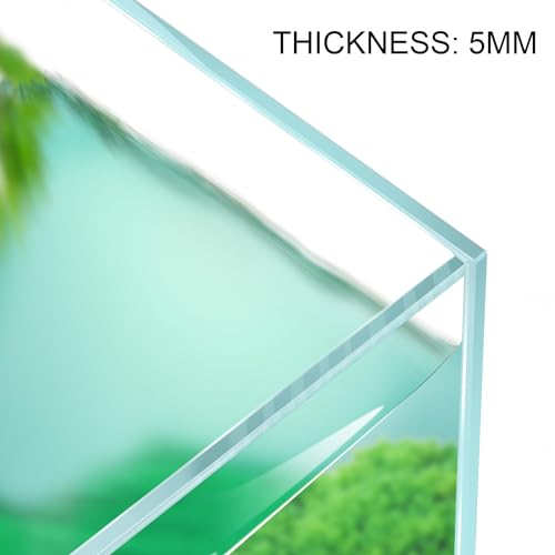 3.5 Gallon Rimless Aquarium, Ultra Clear Low Iron Nano Fish Tank for Betta Shrimp, L15×W5.5×H9.8 Glass Thickness 5mm with EVA Foam Leveling Mat - size: 3.5 Gallons
