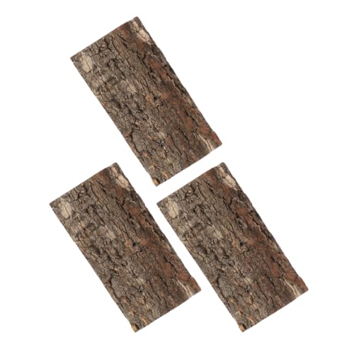 3pcs Natural Cork Reptile Background Panels Terrarium Bark Backdrop for Fish Tanks and Reptile Cages Reusable Habitat Decoration for Lizards Snakes Tortoises and Amphibians