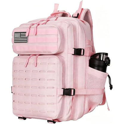 Military Tactical Backpack 45L/25L 3 Day Assault Pack Molle Daypack Hiking Backpack for Men and Women (Pink, 45L) - color: Pink, size: 45L