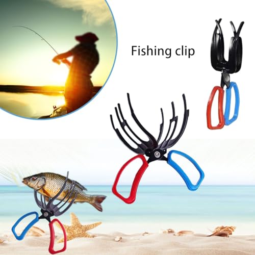 2 Packs Upgrade 3 Claw Metal Fish Gripper, Fishing Pliers Gripper Fish Grabber Tool Multifunctional Metal Fish Control Clamp Forceps Secure Grip on Diverse Freshwater Fish Grip Tackle Holder