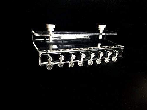 Marine Color The Soft Tube Fixture for Dosing Pump, 8 Tubes Holder, Acrylic Mounting Bracket, Suitable for Aquarium Dosing System, Works with Glass up to 19mm
