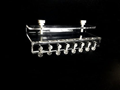 Marine Color The Soft Tube Fixture for Dosing Pump, 8 Tubes Holder, Acrylic Mounting Bracket, Suitable for Aquarium Dosing System, Works with Glass up to 19mm