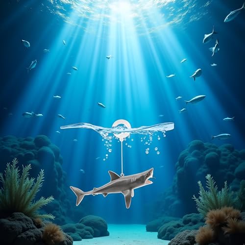 1 Pc Floating Shark Ornament - Adjustable Aquarium Shark Animal Decor | Aquarium Floating Shark Ornaments Thematic Ornaments Suitable for Aquarium All Kinds of Fish Tank and Home, Shark Pool Décor
