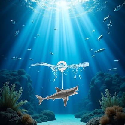1 Pc Floating Shark Ornament - Adjustable Aquarium Shark Animal Decor | Aquarium Floating Shark Ornaments Thematic Ornaments Suitable for Aquarium All Kinds of Fish Tank and Home, Shark Pool Décor