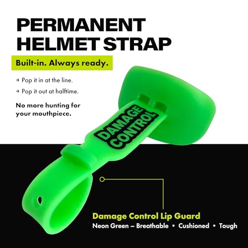 DAMAGE CONTROL Pacifier Football Mouth Guard – Permanent Strap – NeoGreen - color: Neogreen