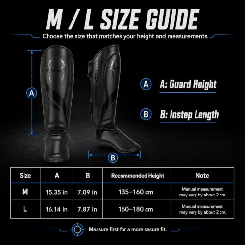 Upgraded Thickened Muay Thai Shin Guards with Instep | Enhanced Impact Protection, Kickboxing & MMA Leg Guards, Martial Arts Sparring Training, long-lasting for Men Women - size: Medium