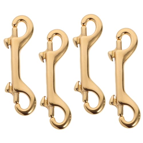 Brass Double End Snap Hooks 4 Pcs Oval for Straps and Belting - size: 4pcs