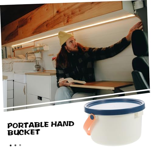 Small Bucket Lid Portable Water Storage Plastic Handle Cleaning Basket Bathroom Water Bucket Fish Tank Storage