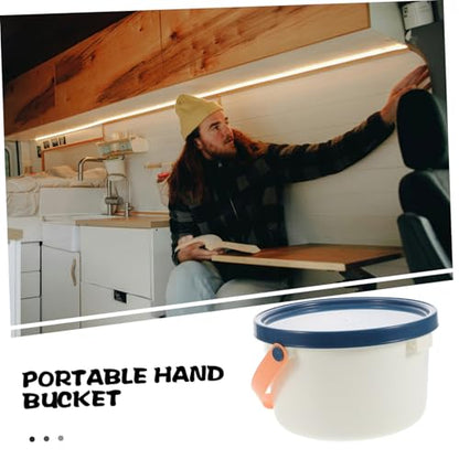 Small Bucket Lid Portable Water Storage Plastic Handle Cleaning Basket Bathroom Water Bucket Fish Tank Storage