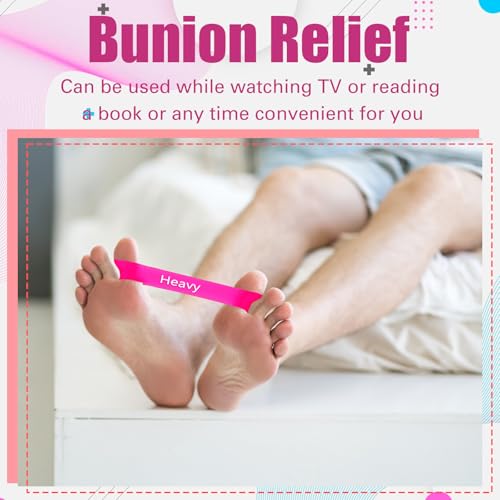WinnerWhy 5 Pack Toe Exercise Bands Stretcher Separator Spacer,Pink - color: Pink