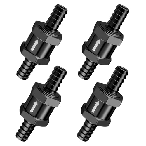 EVIL ENERGY 3/8" Fuel Check Valve One Way Inline Non Return Diesel Gasoline Black (10mm OD, 4PCS) - color: Black, size: 3/8