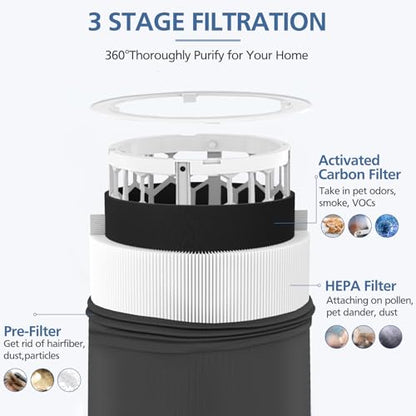 Blue Pure 411 Replacement Filters Compatible with Blueair Blue Pure 411 Genuine, 411+, 411 Auto and MINI Air Purifier, Include 2 Particle and 2 Activated Carbon