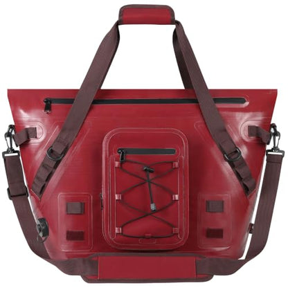 MORXPLOR Insulated Fish Cooler Kill Bag with Flat Bottom-26x18 31x14 40x16 50x18 60x20 70x25 Inches Waterproof Fishing Tackle Kill Cooler Bag - color: Wine-26x18x9