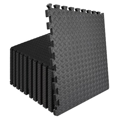 96 Sq Ft (24 Tiles) Interlocking Foam Floor Tiles, Exercise Mat - size: 96 Sq Ft (24 Tiles)