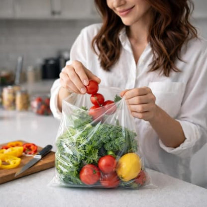 Retail Bags Direct Clear Produce Roll - 1200 Bags - 18"x24" – HDPE - 12 Microns - Natural Color - for Food Storage, Grocery Use, Small Business, Reusable Produce, Kitchen Supply, Packaging