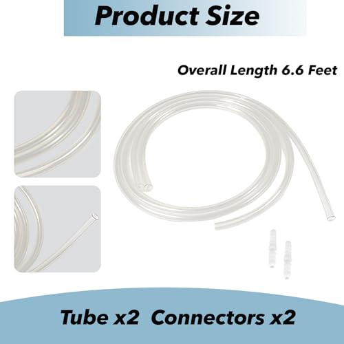 2-Pack Drain Hose Extension for Nugget & Opal Ice Maker, 1/4'' ID and 3.3 Feet Drain Hose Extension for Nugget Ice Maker, Ice Maker Hose Replacement Compatible with Nugget Accessories