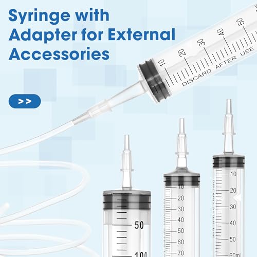150mL Plastic Syringe for Liquid - 3 Pack Large Syringes with Adapter for Scientific Labs, Feeding, Oil Filling, Individually Wrapped - style: 150mL