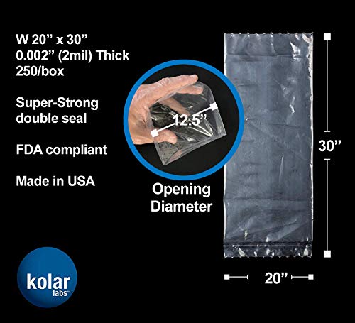 RESILIA Plastic, Leak-Proof Shipping Bags for Live Fish - 20" x 30" 2 Mil, 0.002 Inch, Double Bottom Seal, for Freshwater & Saltwater Fish, Case of 250