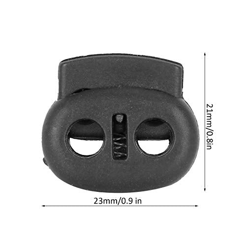 AYNEFY Double Hole Spring Cord Locks, Round Ball Plastic Spring Cord Locks End Stopper Fastener Slider Toggles for Drawstrings Sweatpants Lanyard Paracord