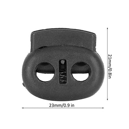 AYNEFY Double Hole Spring Cord Locks, Round Ball Plastic Spring Cord Locks End Stopper Fastener Slider Toggles for Drawstrings Sweatpants Lanyard Paracord