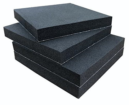 4 Pcs Foam Padding Sheet with Adhesive, Neoprene Rubber Adhesive Pads Closed Cell Foam Sheet for Insulation Soundproofing Anti-Slip Black (6" x 6" x 1/2", 4 Pcs) - size: 6 in X6 in X 1/2 in