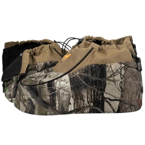 600D Insulated Boot Covers, Camo Hunting Gear, Cold Weather | Water-Resistant, Non-Slip, PU Leather, Pull-On, Suitable for Hunting, Fishing, Camping, and Outdoor Activities - size: Large