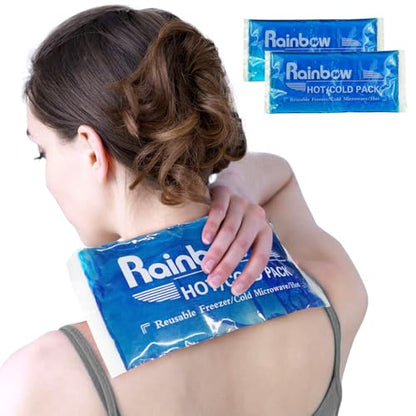 2 Pack Reusable Gel Ice Packs, Flexible Hot Cold Packs for Injuries | Flexible When Frozen, Reusable Hot & Cold Therapy, Ideal for Breast Surgery, Strain, Migraine,Durable Leak-Resistant Design - style: 4.3" x 9.8" 2 packs