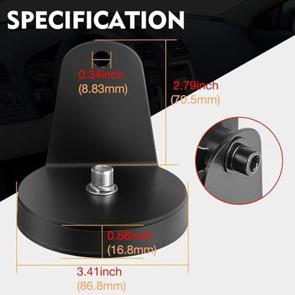 Magnetic Base Mounting Brackets, 2pcs Powerful Sucker Holder Magnet Mount for LED Light Bar, Pods, Off Road Driving Lights - color: Black