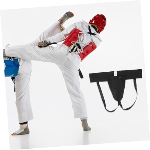 Portable Groin Protector for Competitive Sports, Breathable Black Latex