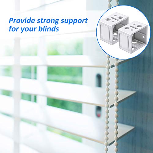 Jetec 2 Pieces 1 Inch Mini Blind Brackets White Plastic Profile Box Mounting Window Blinds Headrail Bracket