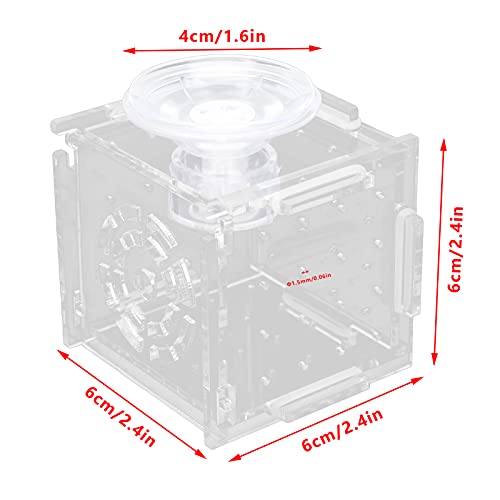 MAVIS LAVEN Fish Isolation Box, Acrylic Breeding Hatchery with Feeding Hole, 1.5mm Openings for Baby Fish and Shrimp, Easy Mounting for Aquariums (Single Grid mini 6 * 6*)