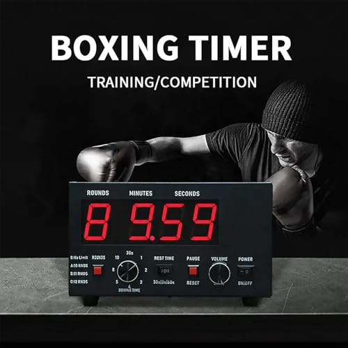 Professional Gym Interval Timer, Boxing Interval Clock with Large Clear LED Display and Buzzer, Volume Adjustable, Rest Time and Training Time Adjustable Flexibly, for Gym, Boxing Gym - color: Blue