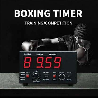 Professional Gym Interval Timer, Boxing Interval Clock with Large Clear LED Display and Buzzer, Volume Adjustable, Rest Time and Training Time Adjustable Flexibly, for Gym, Boxing Gym - color: Blue