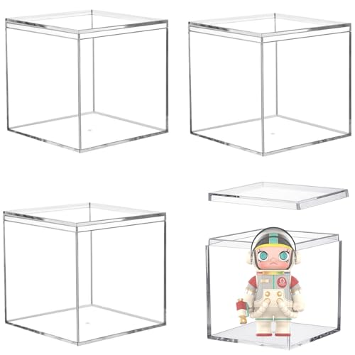 Acrylic Box Clear Boxes with Lid Graduation Candy Box Plastic Square Cube Wedding Present Birthday Party Decoration - size: 3.4 x 3.4 x 3.4 Inch