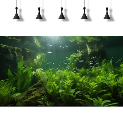 2 Packs Underwater Aquarium Background Lush Green Aquatic Plants Fish Tank Background Undersea Stone with Moss Tropical Reptile Tank Backgrounds Under The Sea World Aquarium Backgrounds 24x16in - color: Dark Green, size: 24(W)x16(H)in