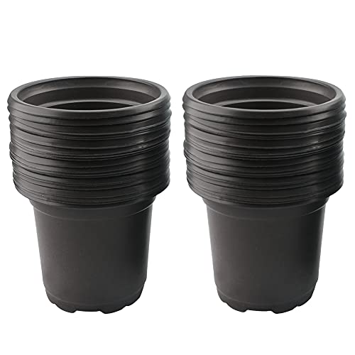 KINGLAKE 100 Pcs 4" Plastic Plants Pots Black - color: Black, size: 4 Inch