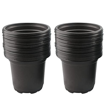 KINGLAKE 100 Pcs 4" Plastic Plants Pots Black - color: Black, size: 4 Inch