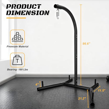 Upgraded Punching Bag Stand, Heavy Duty Boxing Stand, Steel Sandbag Rack Boxing Bag Stand, Freestanding Durable Training Equipment for Home & Gym Fitness Stable Steel, Stand Only